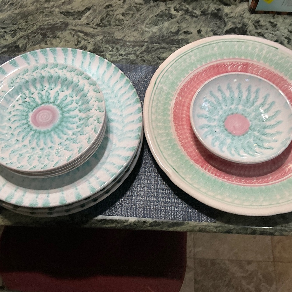 Italian ceramic plates and platter set-10 pieces.